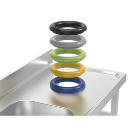 Spültisch mit Abfallschacht Becken links | 1200 mm x 600 mm H 850 mm Produktbild 1 S