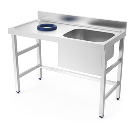 Spültisch mit Abfallschacht Becken rechts | 1200 mm x 600 mm H 850 mm Produktbild