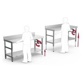 Arbeitstisch höhenverstellbar mit Grundboden | 1500 mm x 630 mm H 760 - 960 mm Produktbild 2 S