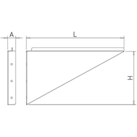 Konsole nach unten für Wandboard 265 x 20 x 200 mm, links Produktbild 2 S