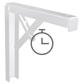 Anschrauben der klappbaren Seitenträger an Wandregal aus Edelstahl Produktbild