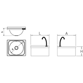 Automatisches, batteriebetriebenes Handwaschbecken zur Wandmontage Produktbild 2 S