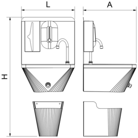 Integrales Handwaschbecken für Wandmontage Produktbild 2 S