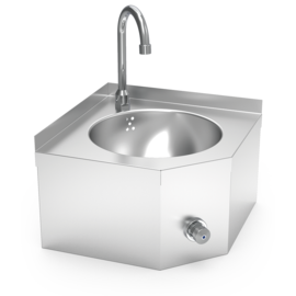 Eckhandwaschbecken aus Edelstahl zur Wandmontage Produktbild