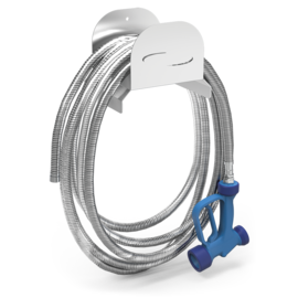 Schlauchhahn 50 m. mit Halterung und Pistole aus Edelstahl Produktbild