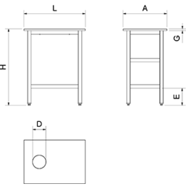 Fischzubereitungstisch mit Abwurfschacht | PE-Arbeitsplatte blau Produktbild 2 S