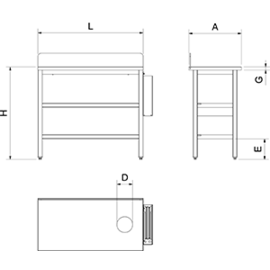 Fischzubereitungstisch mit Abwurfschacht | PE-Arbeitsplatte | Aufkantung | 1000 mm x 500 mm H 850 mm Produktbild 2 S