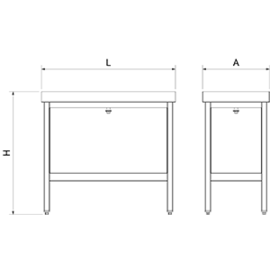 Meeresfrüchte-Tisch Edelstahl | 1000 mm x 500 mm H 917 mm Produktbild 2 S