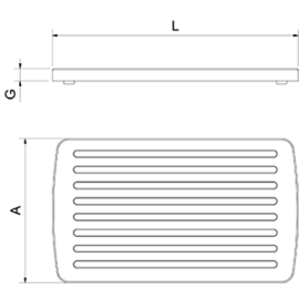 Brotschneidebrett Kunststoff weiß 400 mm x 240 mm x 20 mm Produktbild 2 S