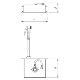 Waschbrause für Öfen mit Aufroller, abstellbar unter Arbeitsplatten Produktbild 2 S