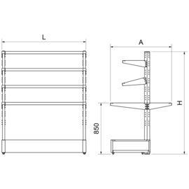 Zentraler Zubereitungstisch Imagine 764x1050x1700 mm. Produktbild 2 S