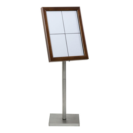 LED-Informations-Display CLASSIC Holz dunkelbraun für 4 Seiten A4 Produktbild 2 S