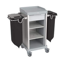 Zimmerservicewagen ESSENTIAL-V2-S | grau  | 1240 mm x 570 mm H 1100 mm Produktbild
