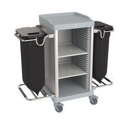Zimmerservicewagen ESSENTIAL-V5-S | grau  | 1240 mm x 570 mm H 1100 mm Produktbild