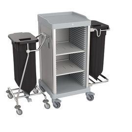 Zimmerservicewagen ESSENTIAL-V7-S | grau  | 1350 mm x 570 mm H 1100 mm Produktbild