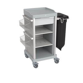 Zimmerservicewagen ESSENTIAL-V8-S | grau  | 1010 mm x 570 mm H 1100 mm Produktbild