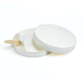 Pappdeckel weiß Ø110 mm mit Holzspaten zu Eisbecher RECICLO 0,3 ltr + 0,4 ltr Produktbild