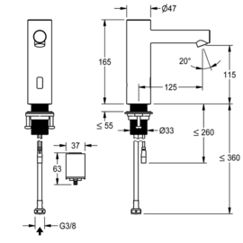 Sensorarmatur ONO E batteriebetrieben Produktbild 1 S