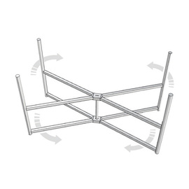 Buffettisch klappbar schwarz | quadratisch 800 mm x 800 mm H 750 mm Produktbild 2 S