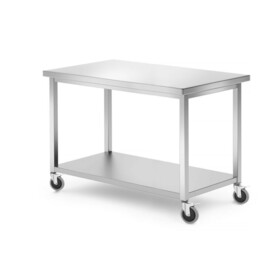 Mobiler Tisch | mit Ablage – verschraubt | Kitchen Line | 1200x600x(H)850mm Produktbild